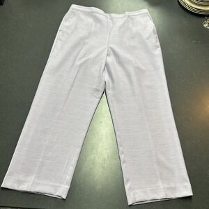 Alfred Dunner Women Pants 18 Purple 100% Polyester Pull On Classic Fit